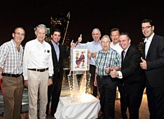 Pierre Andre Pelletier (2nd from right), General Manager of the Amari Watergate Bangkok, hosted the “Guggitaler’s Get-Together Party #281